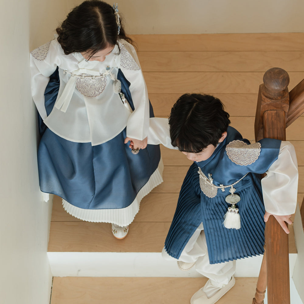 Sungbin Pleated Blue Girl Hanbok (100D-10YR)