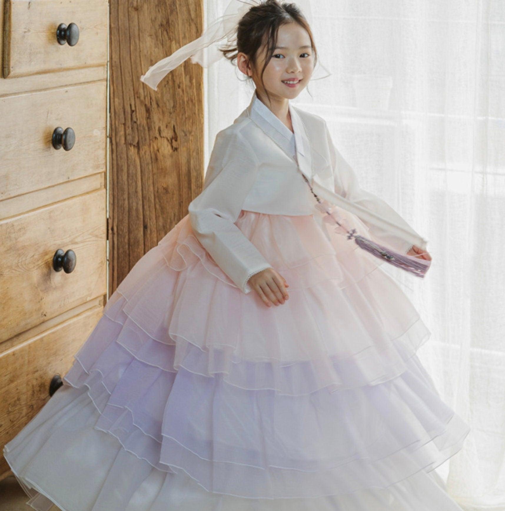 Bora Tulle Dress Girl Hanbok (1-10YR) - Native Korean