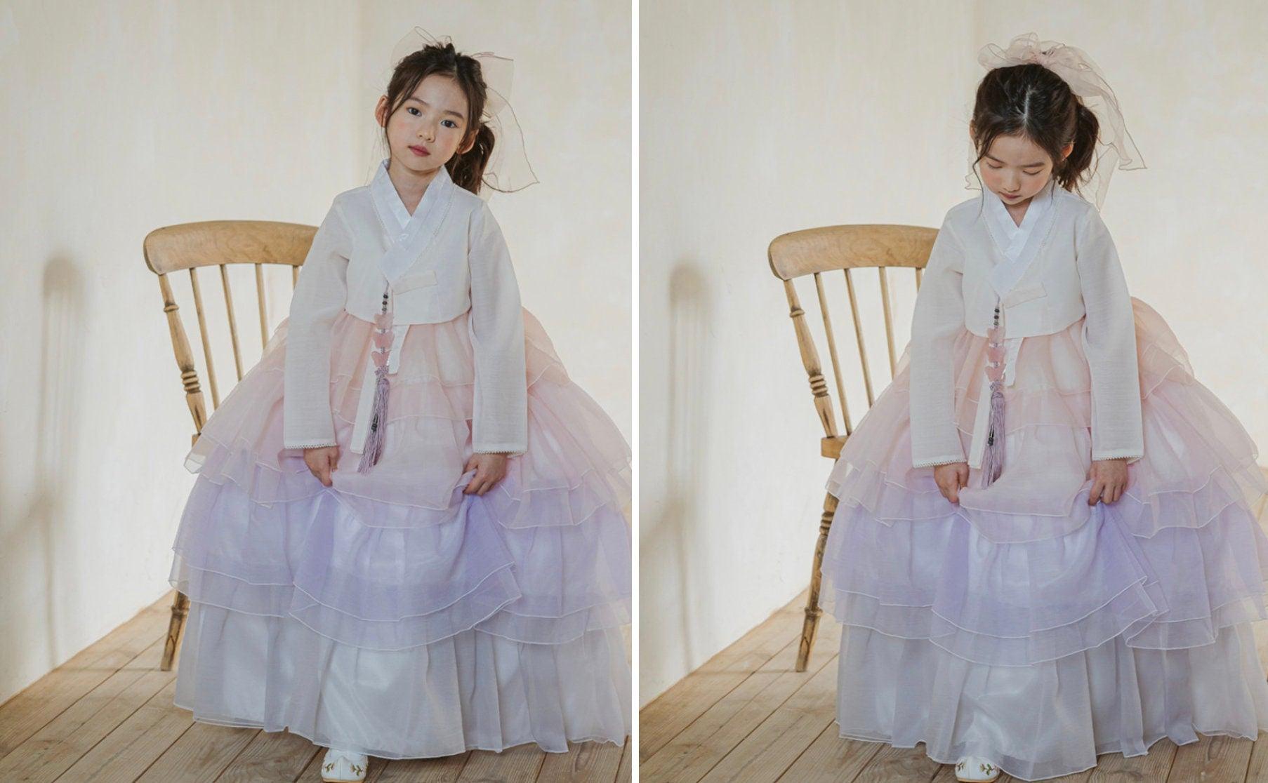 Bora Tulle Dress Girl Hanbok (1-10YR) - Native Korean