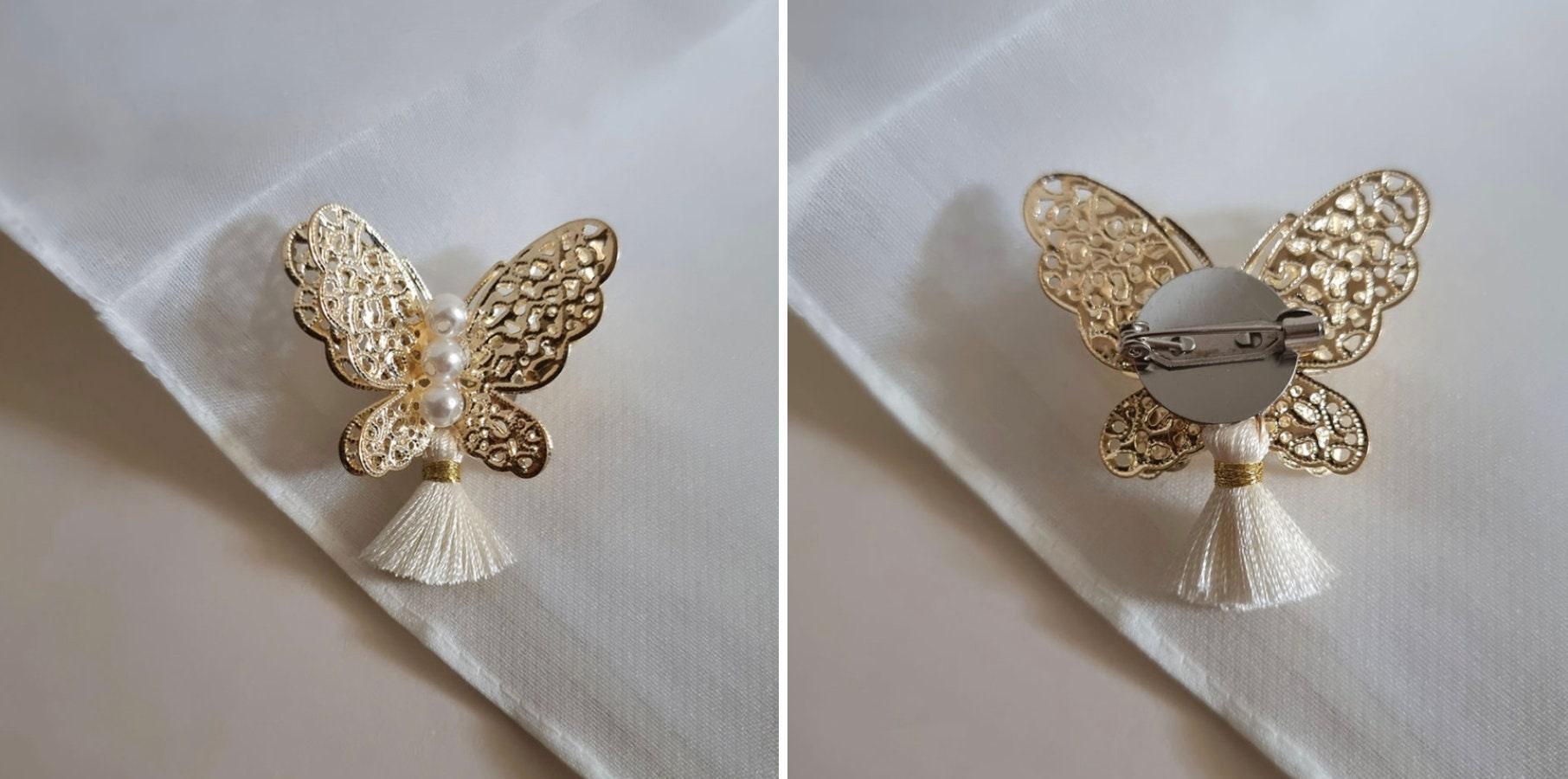 Butterfly Tassel Brooch - Native Korean