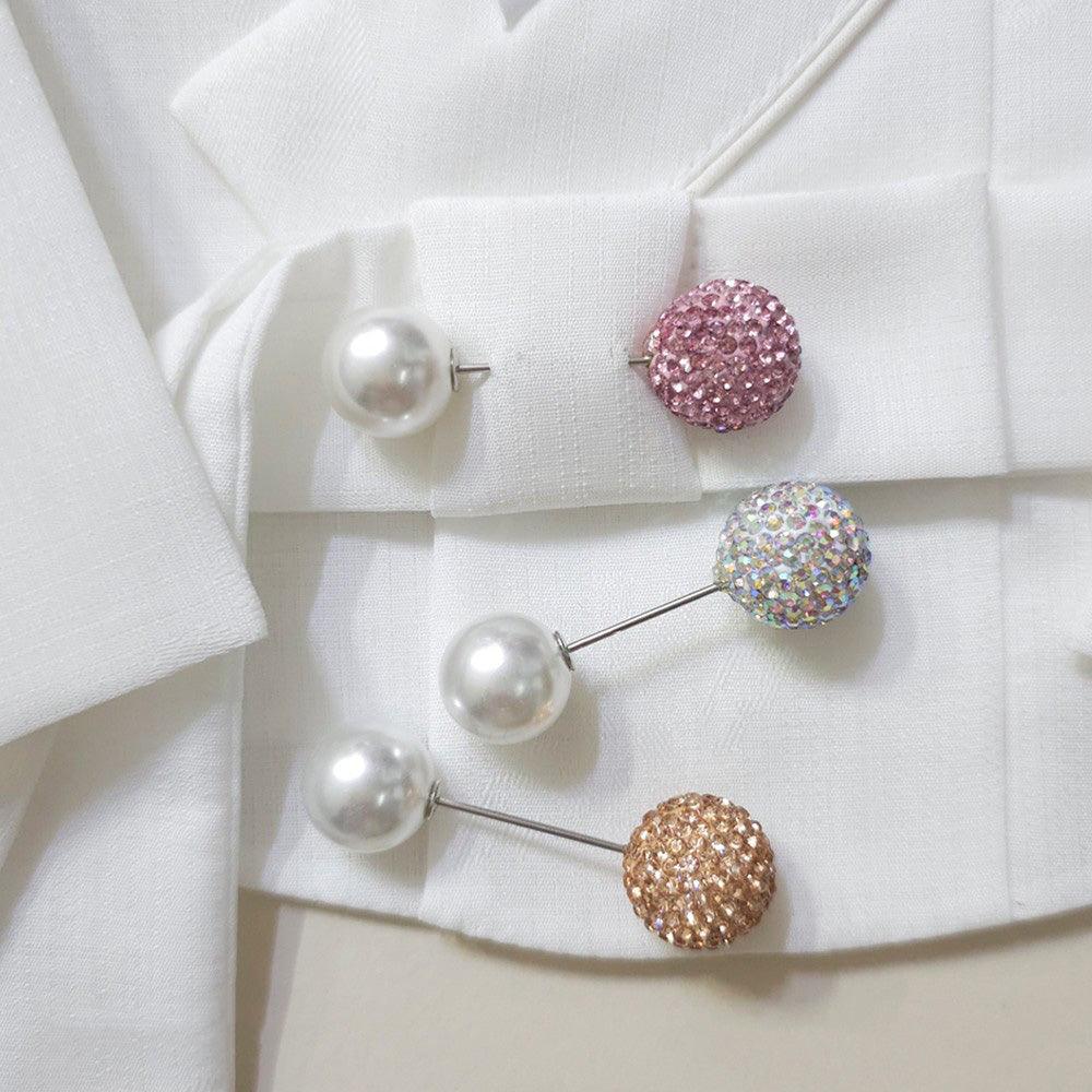Crystal and Pearl Brooch - Native Korean