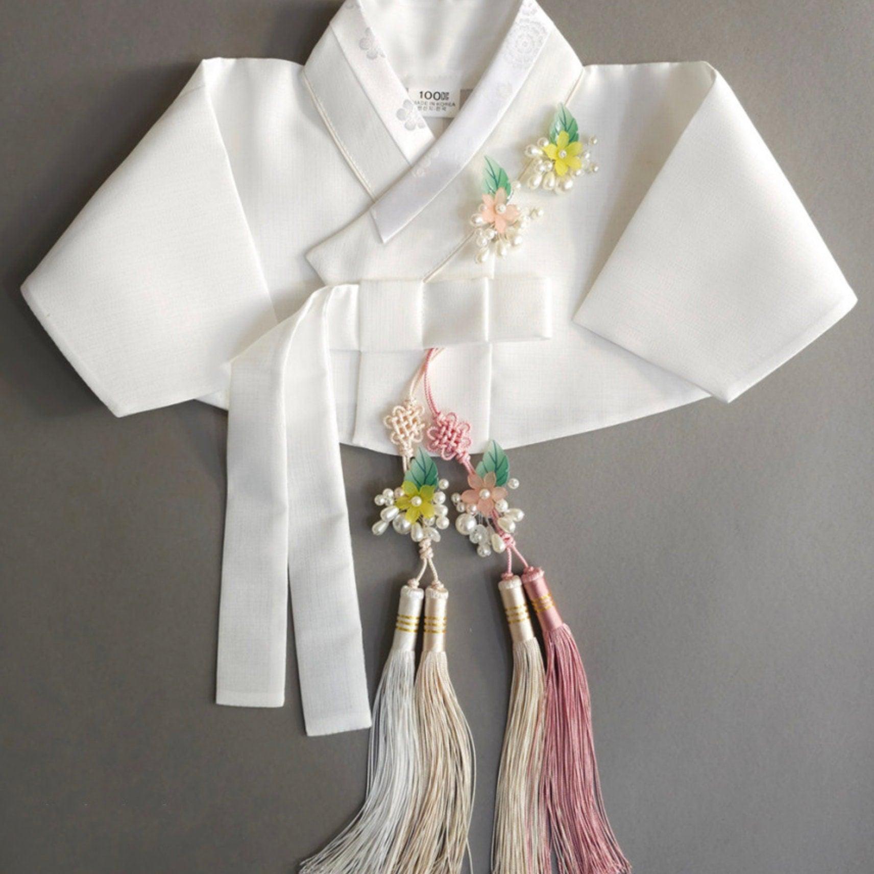 Cute Pearl Flower Tassel Norigae - Native Korean