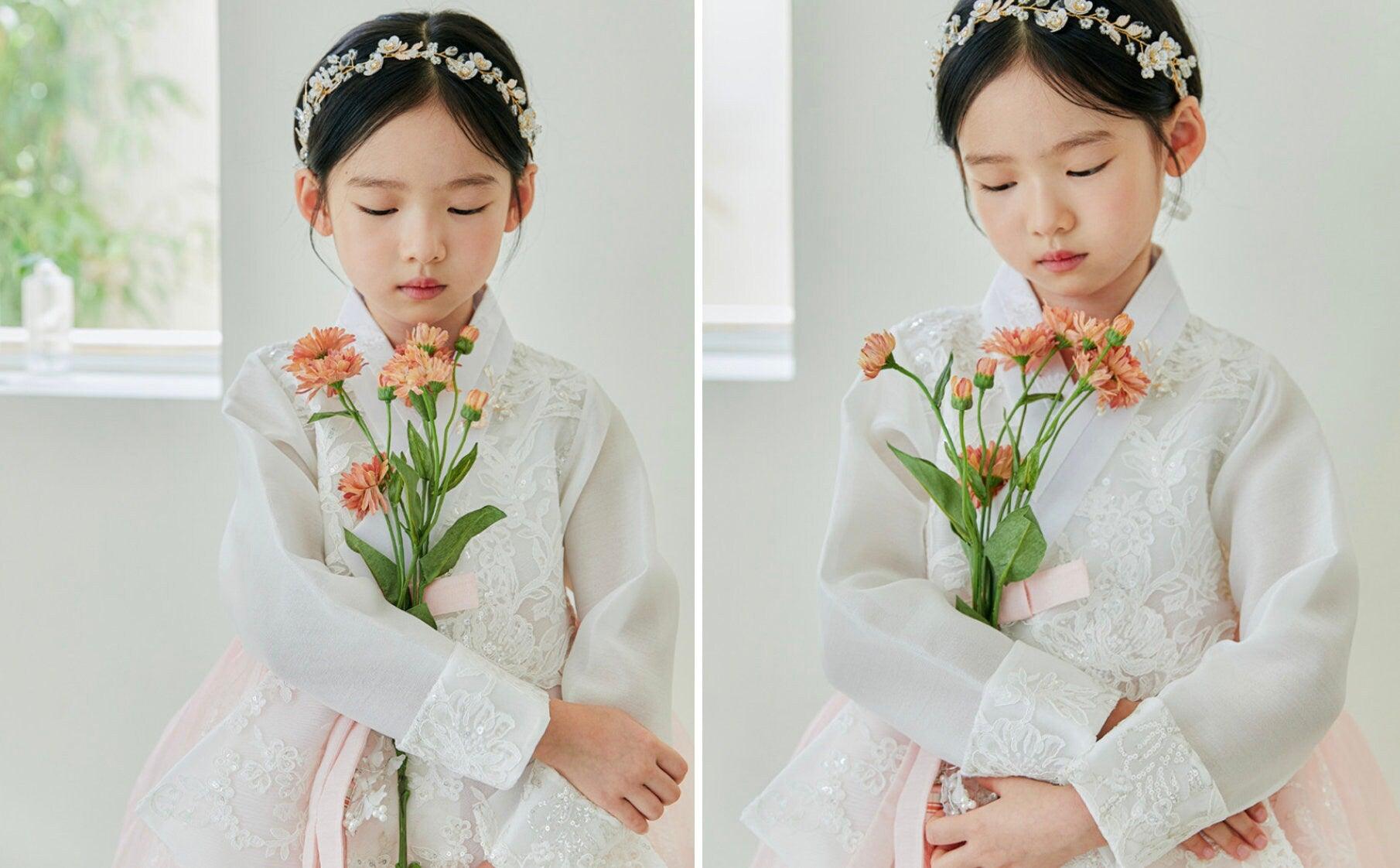 Dahee Lace Girl Hanbok (1-8YR) - Native Korean