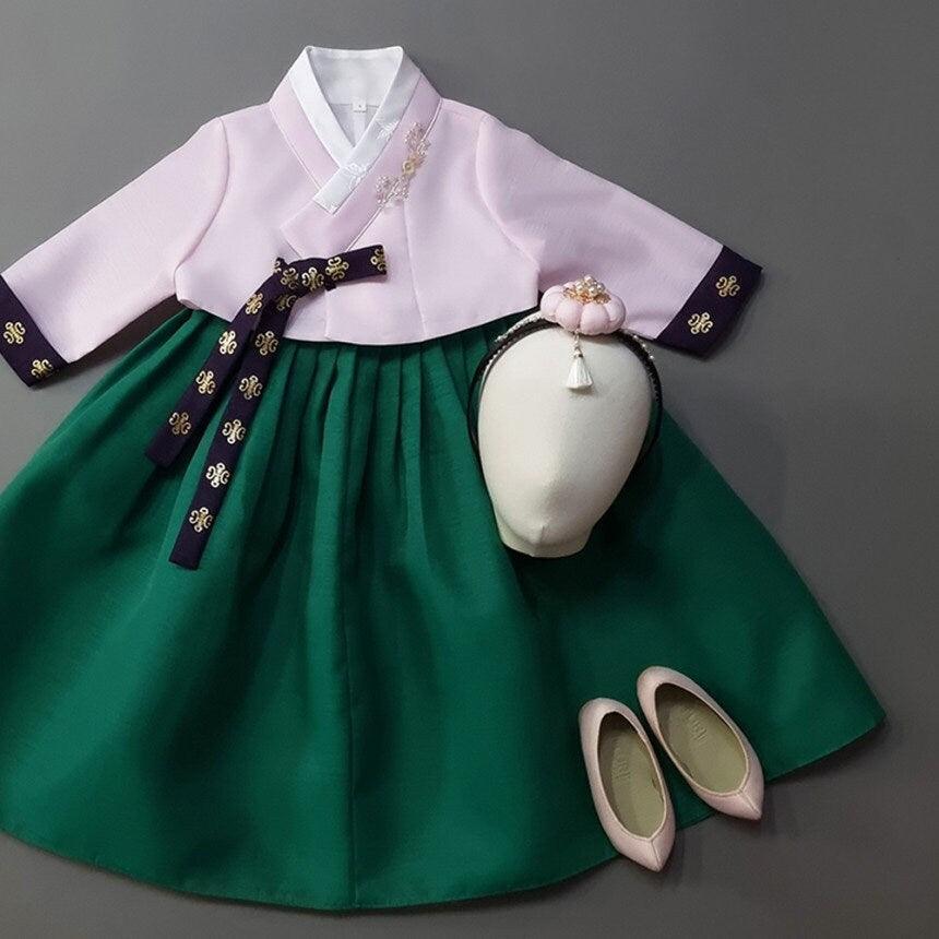 Dami Green Girl Hanbok (1-12YR) - Native Korean