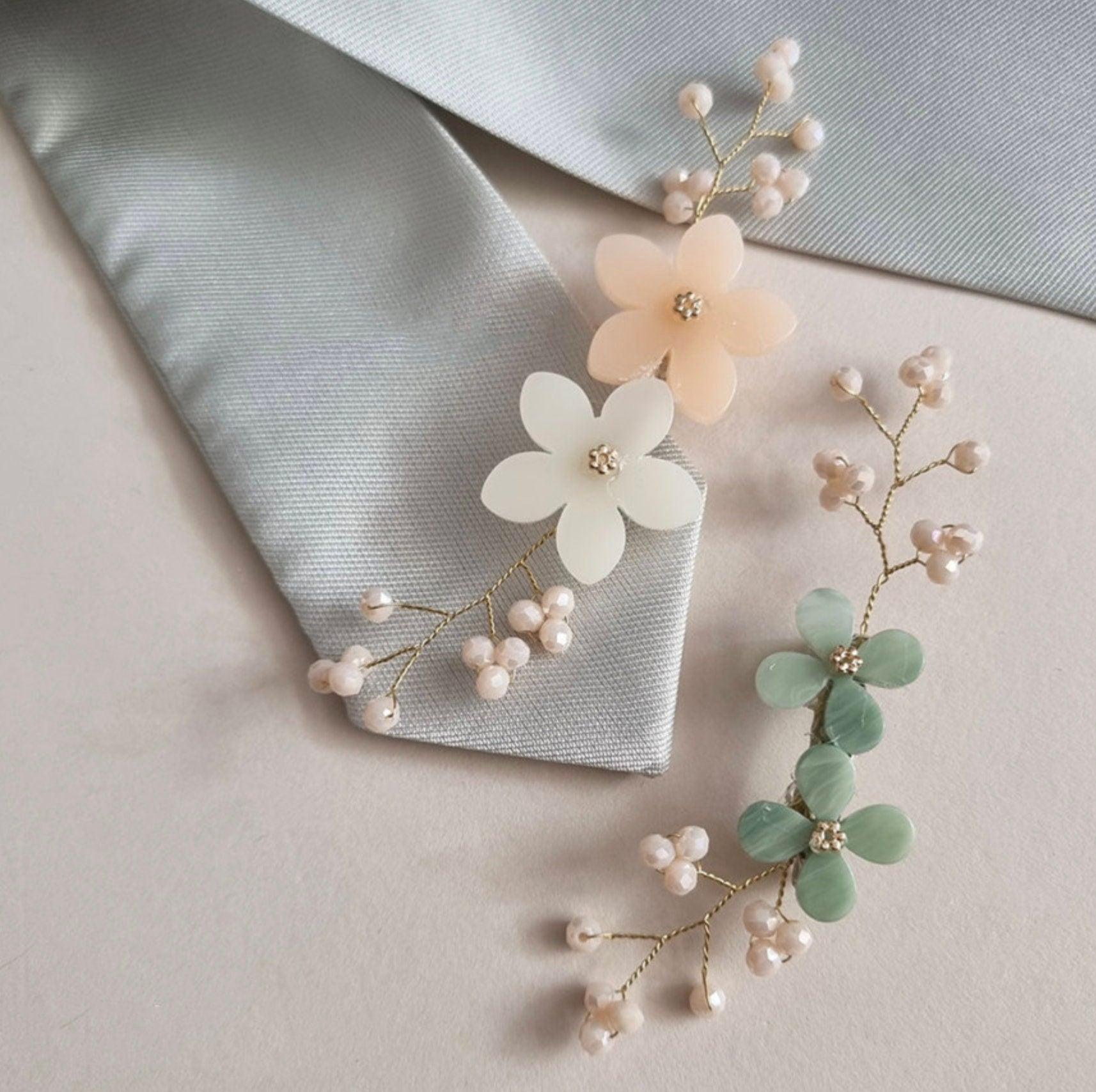 Duo Floral Brooch - Native Korean