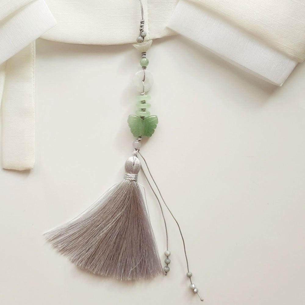 Elegant Jade Tassel Norigae - Native Korean