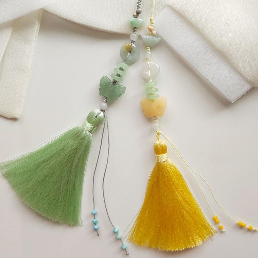 Elegant Jade Tassel Norigae - Native Korean