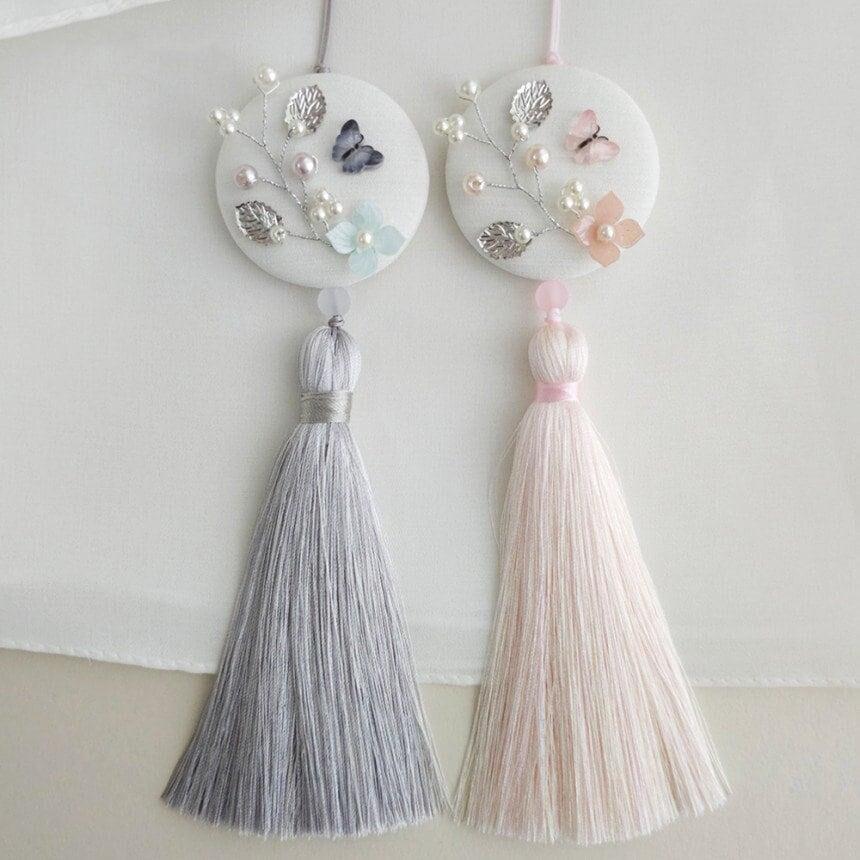 Floral Button Tassel Norigae for Baby Hanbok | Kids Hanbok Accessory