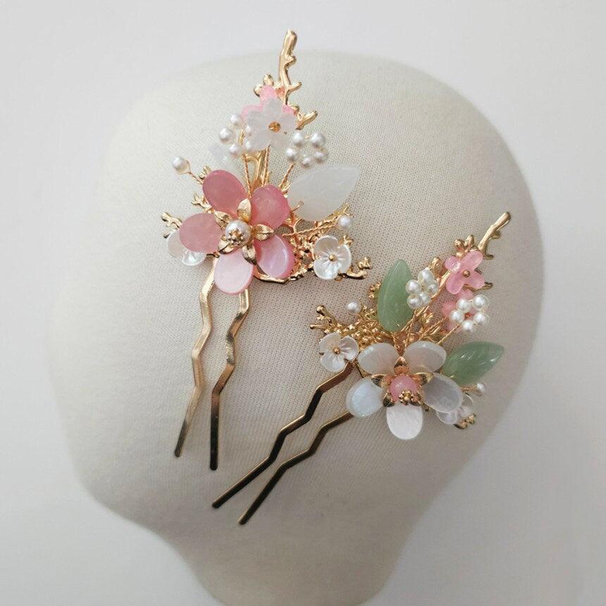 Flower U Shape Hairpin - Native Korean