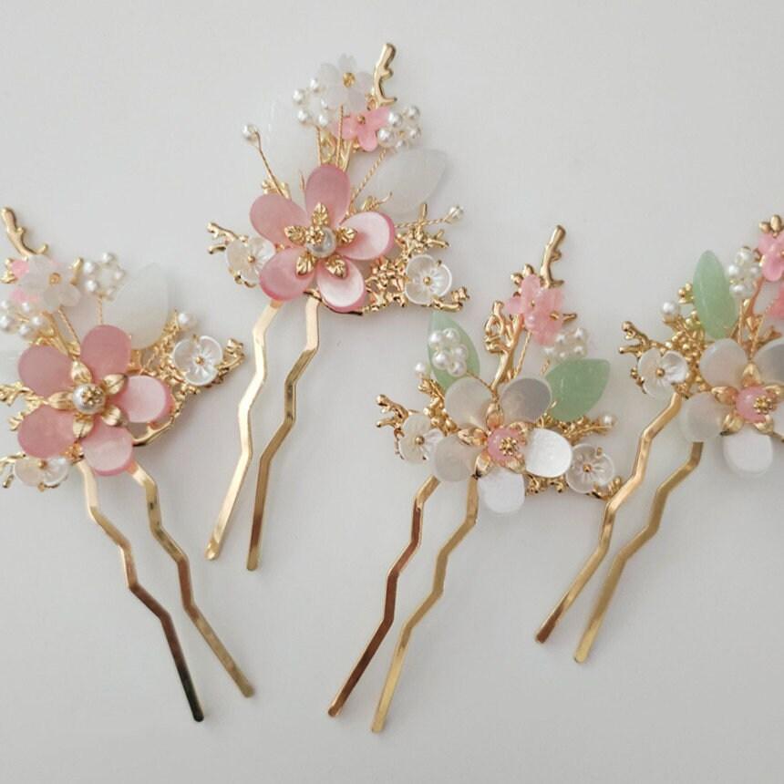 Flower U Shape Hairpin - Native Korean