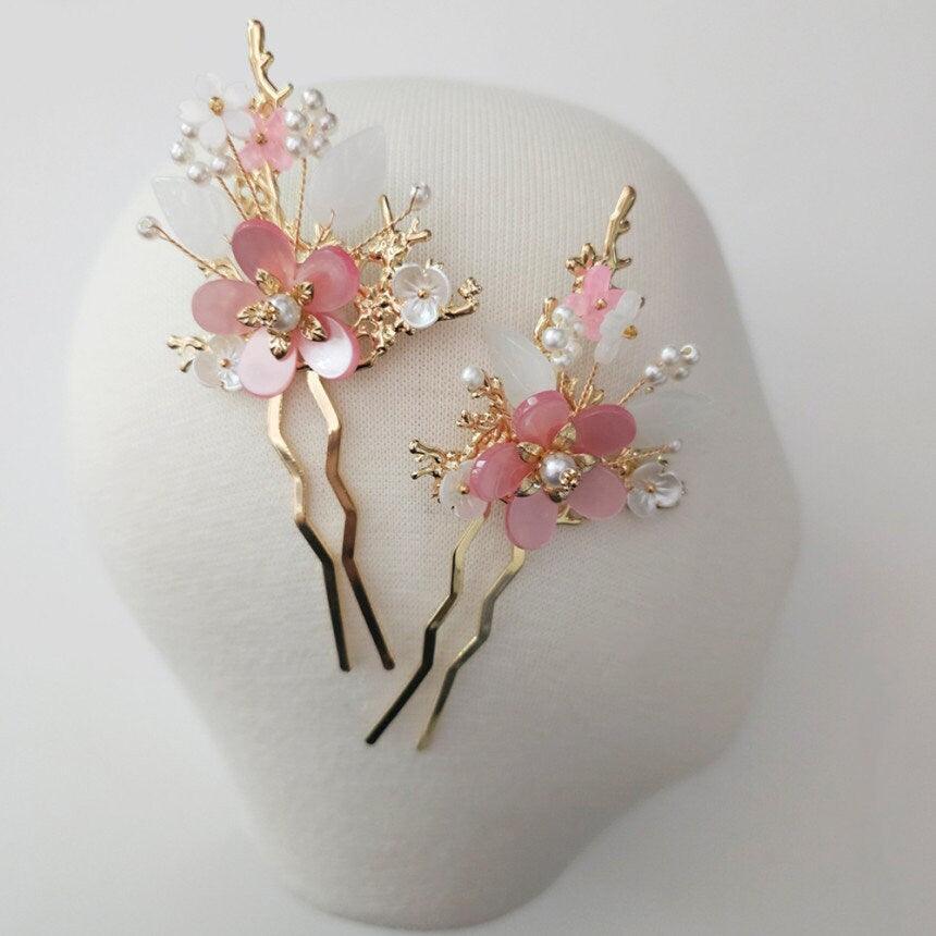 Flower U Shape Hairpin - Native Korean