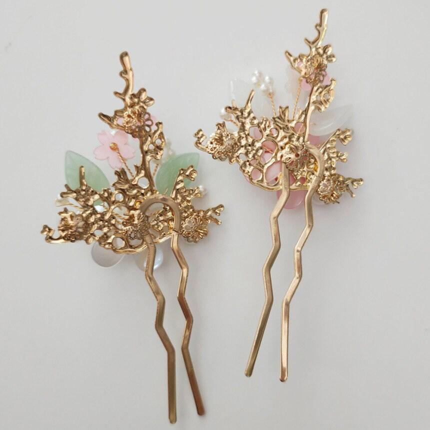 Flower U Shape Hairpin - Native Korean