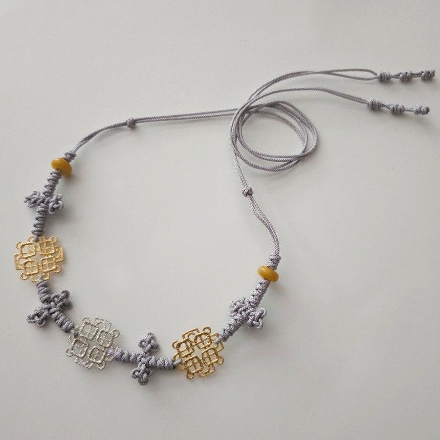 Gold Silver Knotted Belt - Native Korean