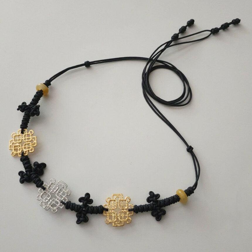 Gold Silver Knotted Belt - Native Korean