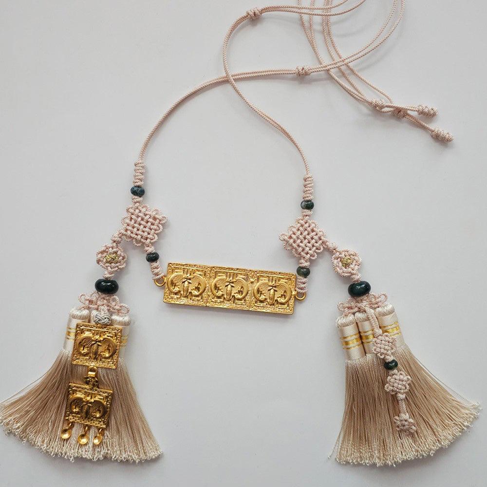 Gold Square Ornaments Belt - Native Korean