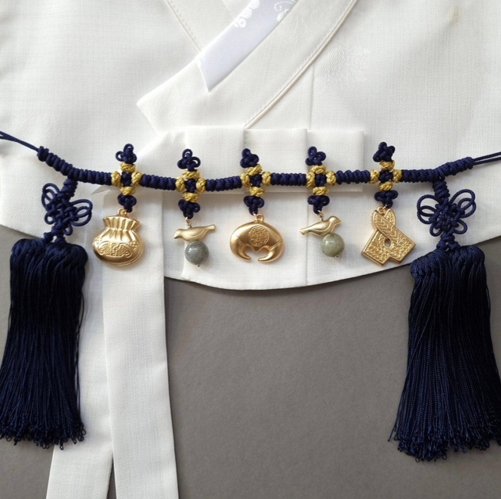 Gold Traditional Ornaments Tassel Belt - Native Korean