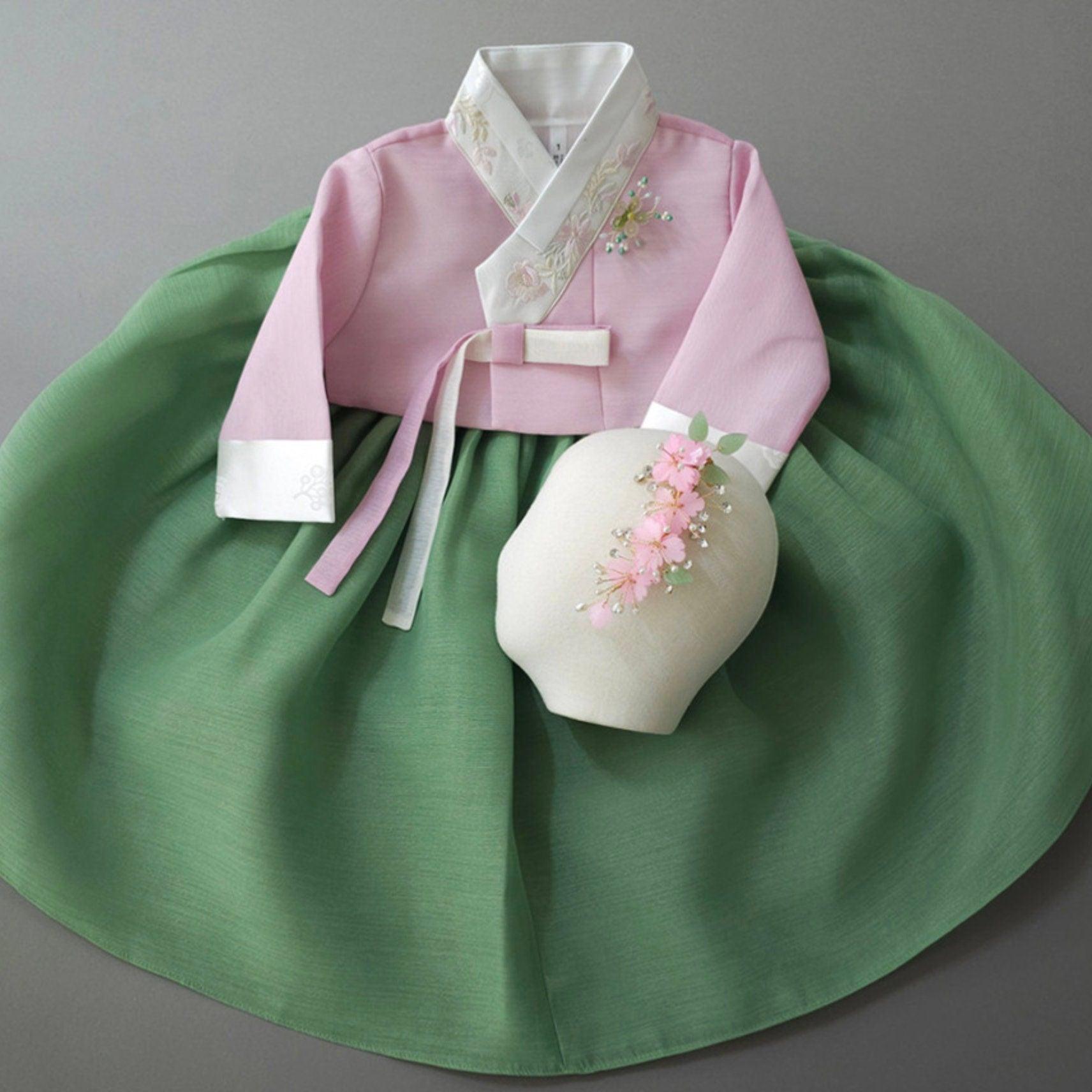 Haena Green Skirt 2 Colors Top Girl Hanbok (1-15YR) - Native Korean