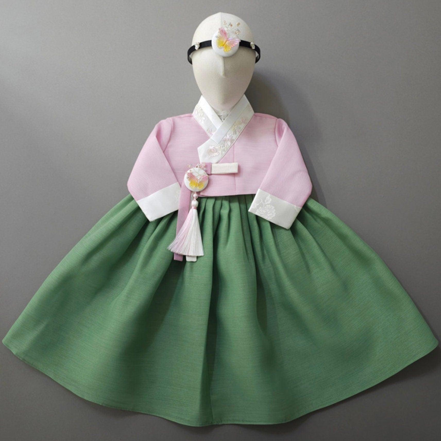 Haena Green Skirt 2 Colors Top Girl Hanbok (1-15YR) - Native Korean