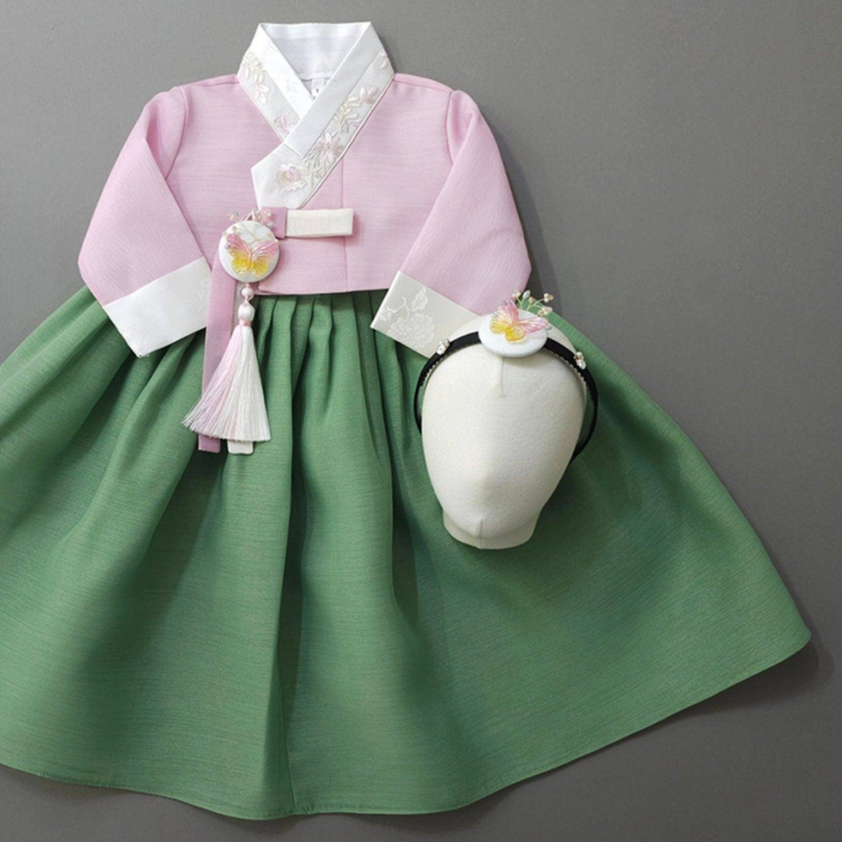 Haena Green Skirt 2 Colors Top Girl Hanbok (1-15YR) - Native Korean