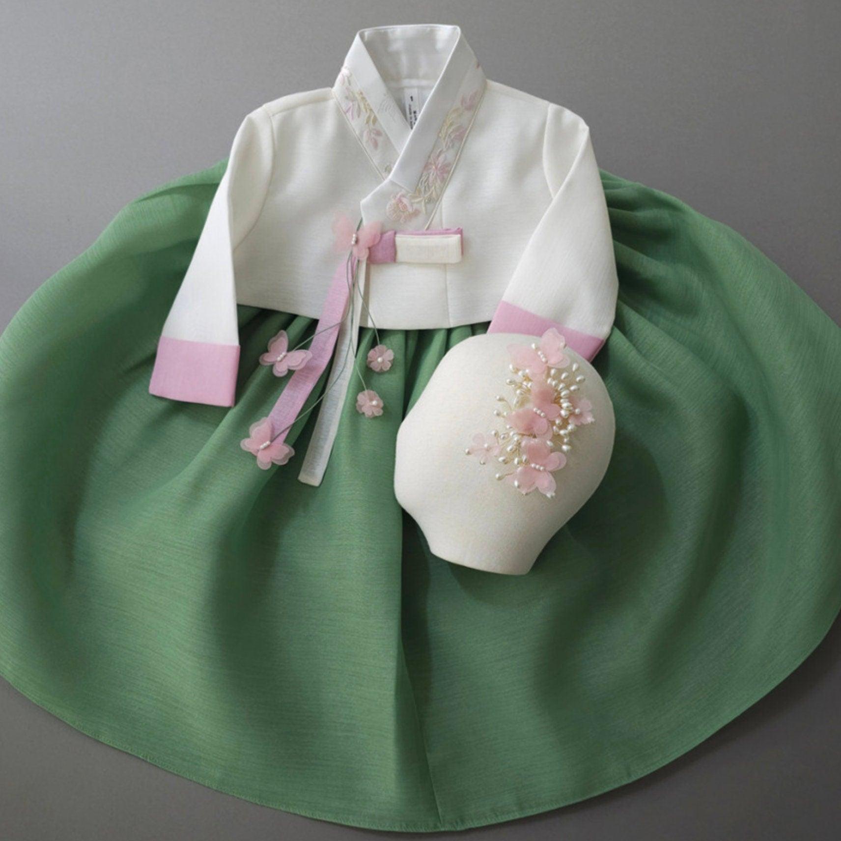 Haena Green Skirt 2 Colors Top Girl Hanbok (1-15YR) - Native Korean