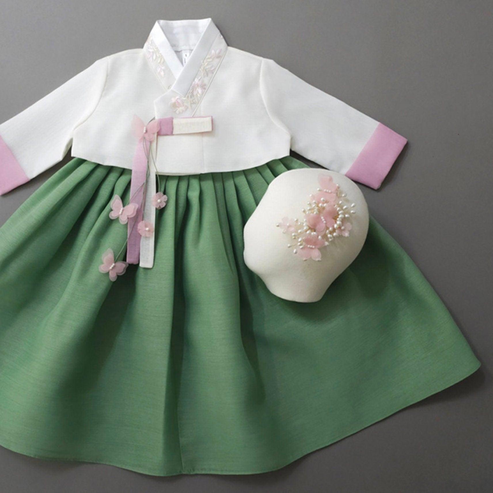 Haena Green Skirt 2 Colors Top Girl Hanbok (1-15YR) - Native Korean