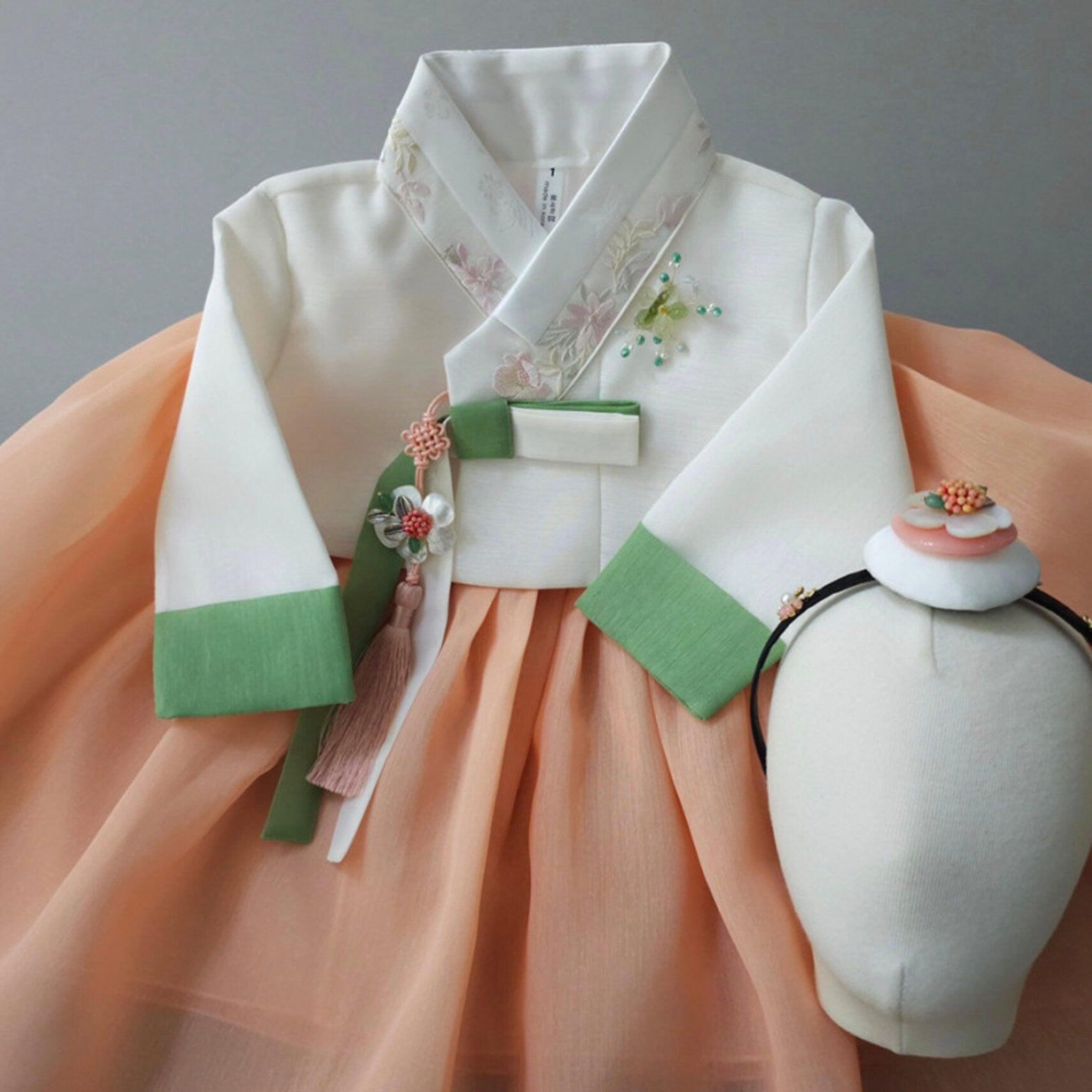 Haena Orange Girl Hanbok (1-15YR) - Native Korean