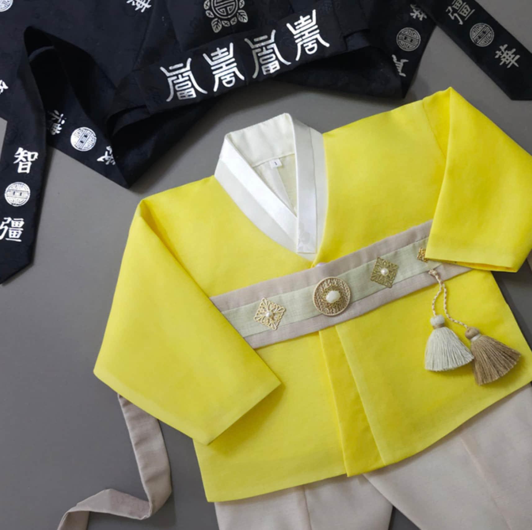 Hajin Yellow Boy Hanbok (100D-10YR) - Native Korean