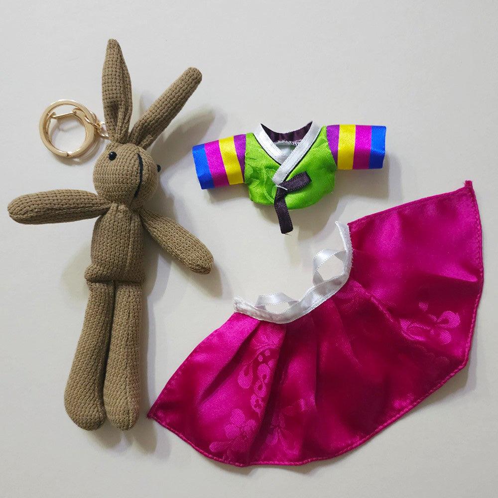 Hanbok Rabbit Doll Key Ring - Native Korean