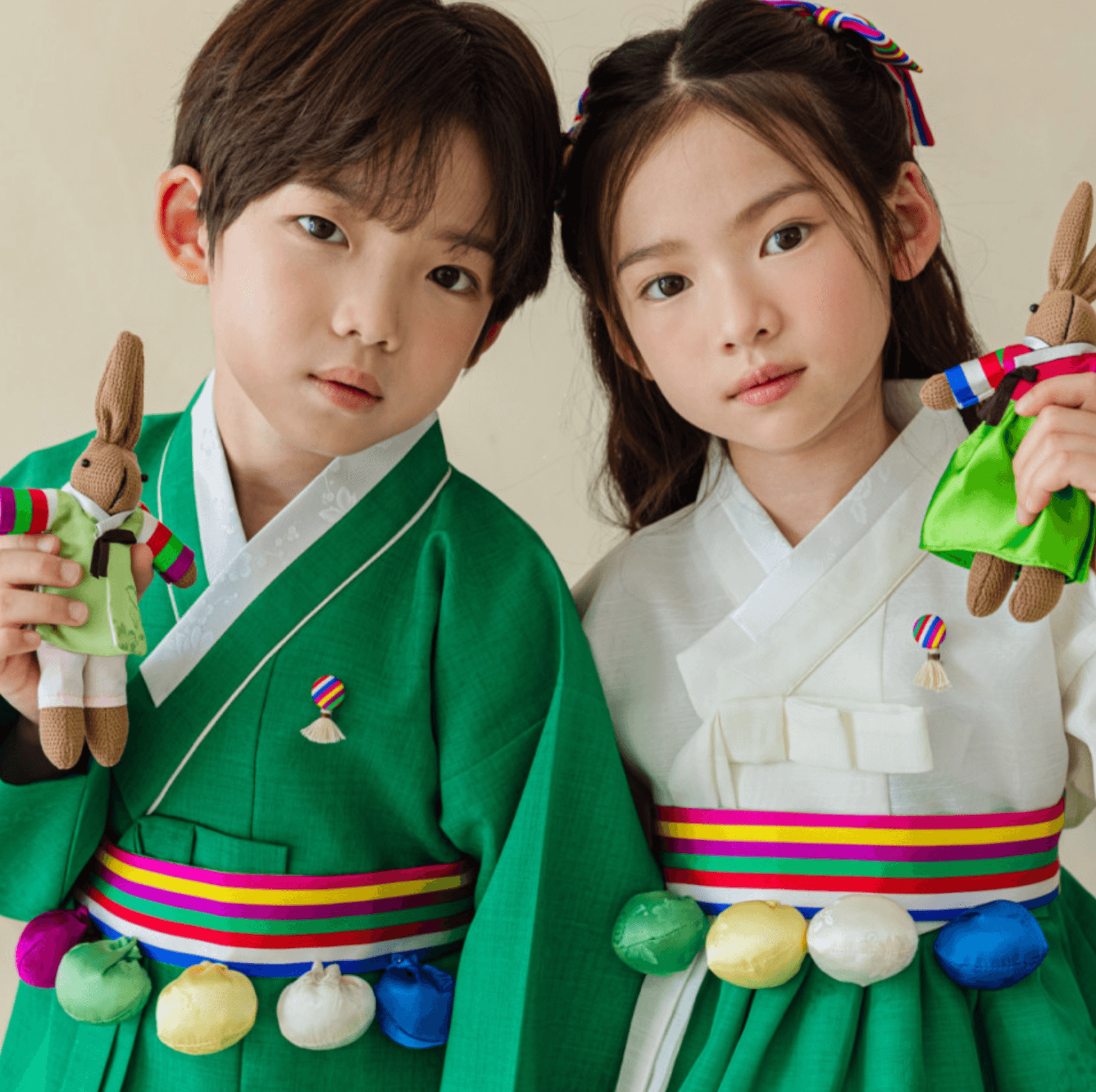 Hanbok Rabbit Doll Key Ring - Native Korean