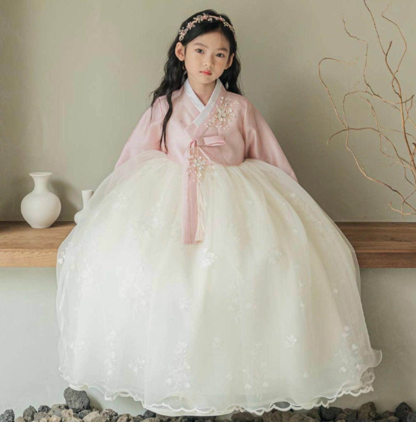 Haul Lace Dress Girl Hanbok (100D-8YR) - Native Korean