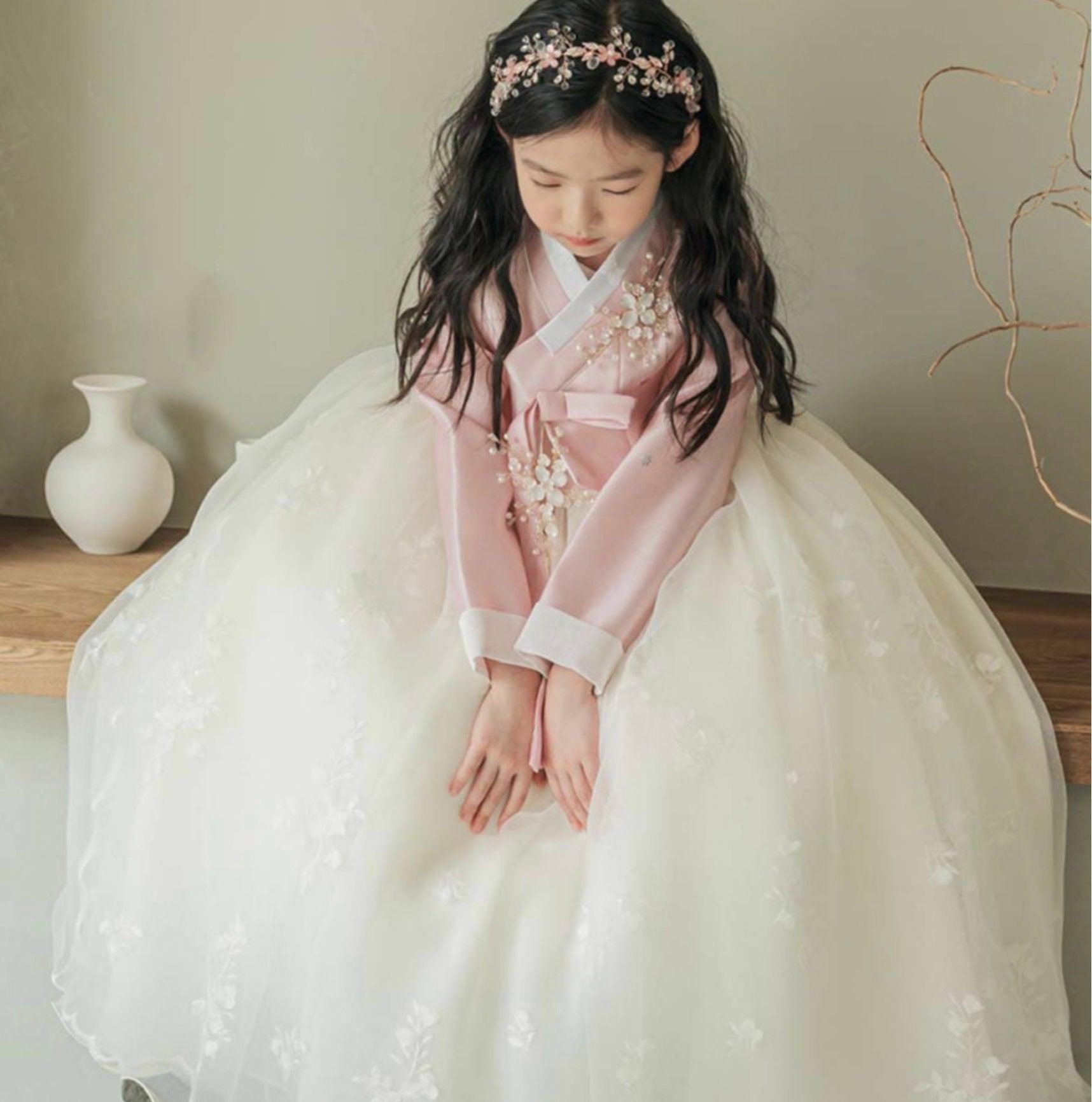 Haul Lace Dress Girl Hanbok (100D-8YR) - Native Korean