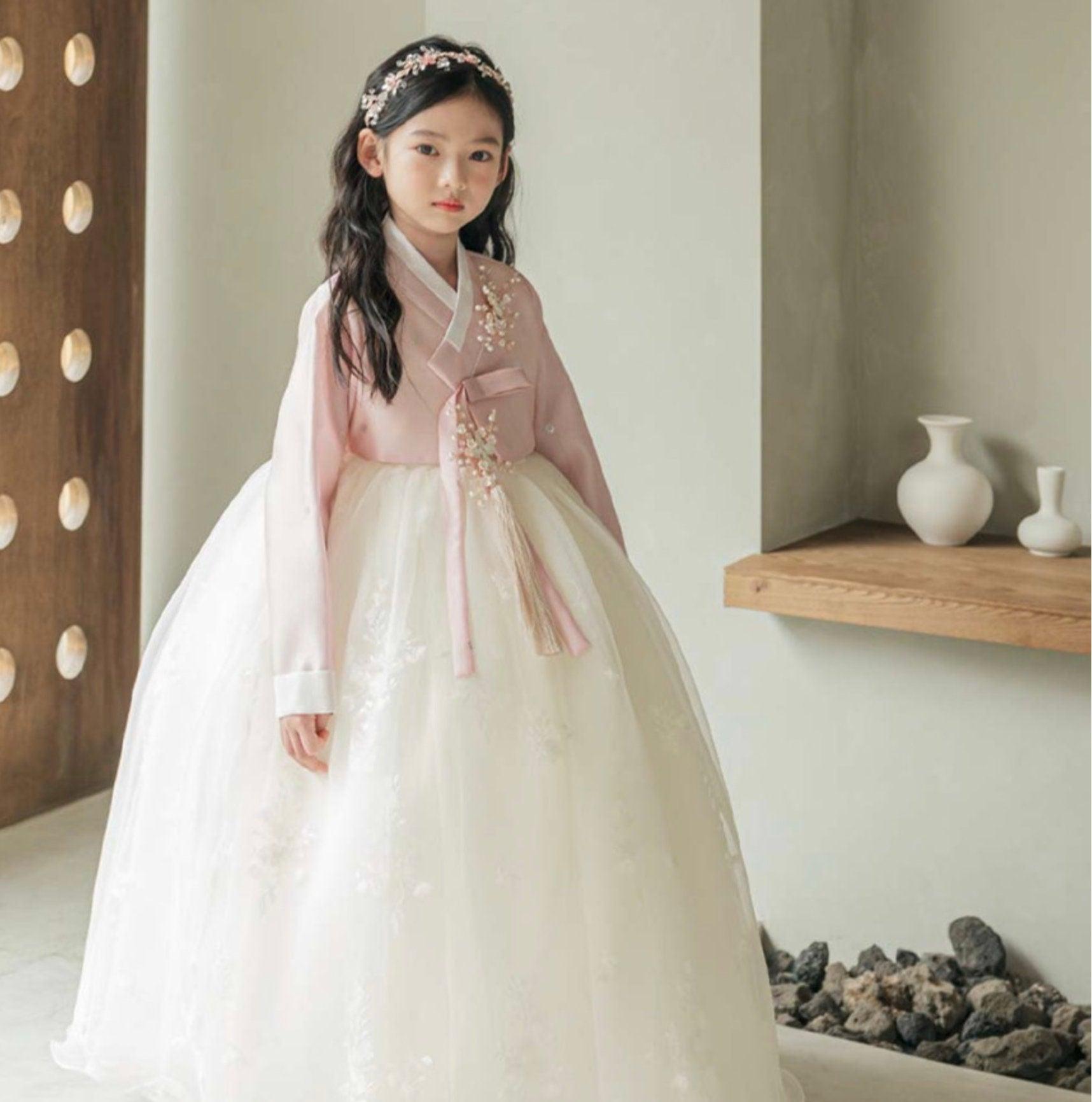 Haul Lace Dress Girl Hanbok (100D-8YR) - Native Korean