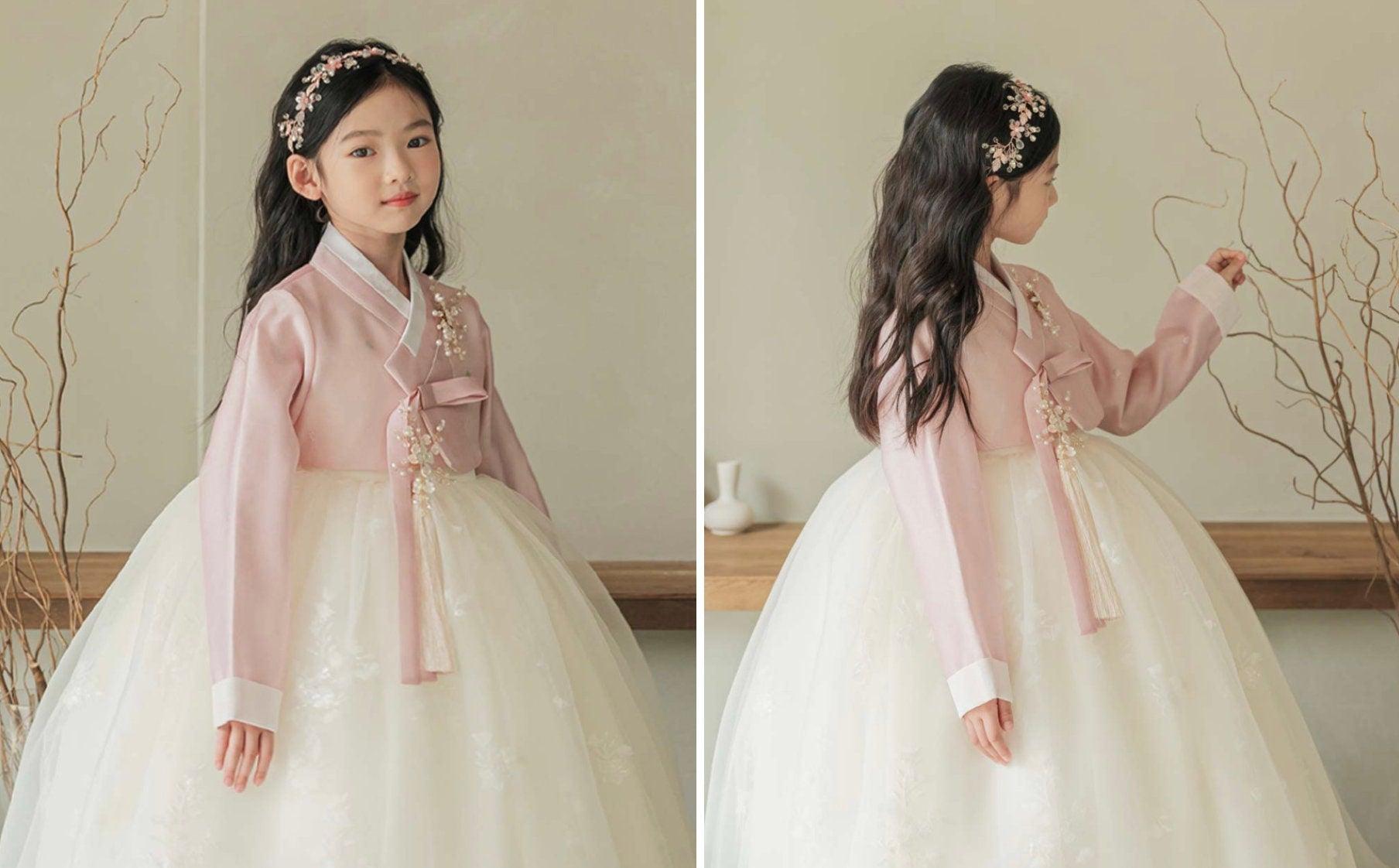 Haul Lace Dress Girl Hanbok (100D-8YR) - Native Korean