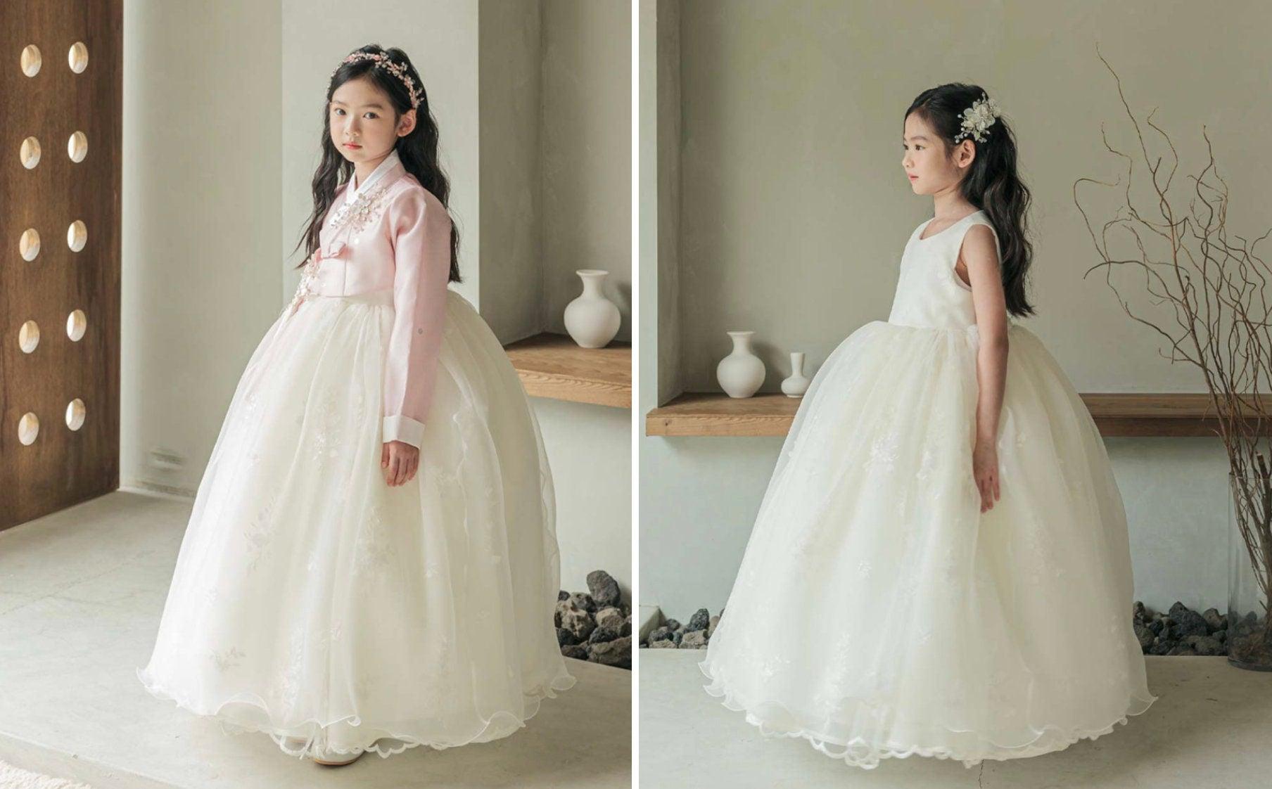 Haul Lace Dress Girl Hanbok (100D-8YR) - Native Korean