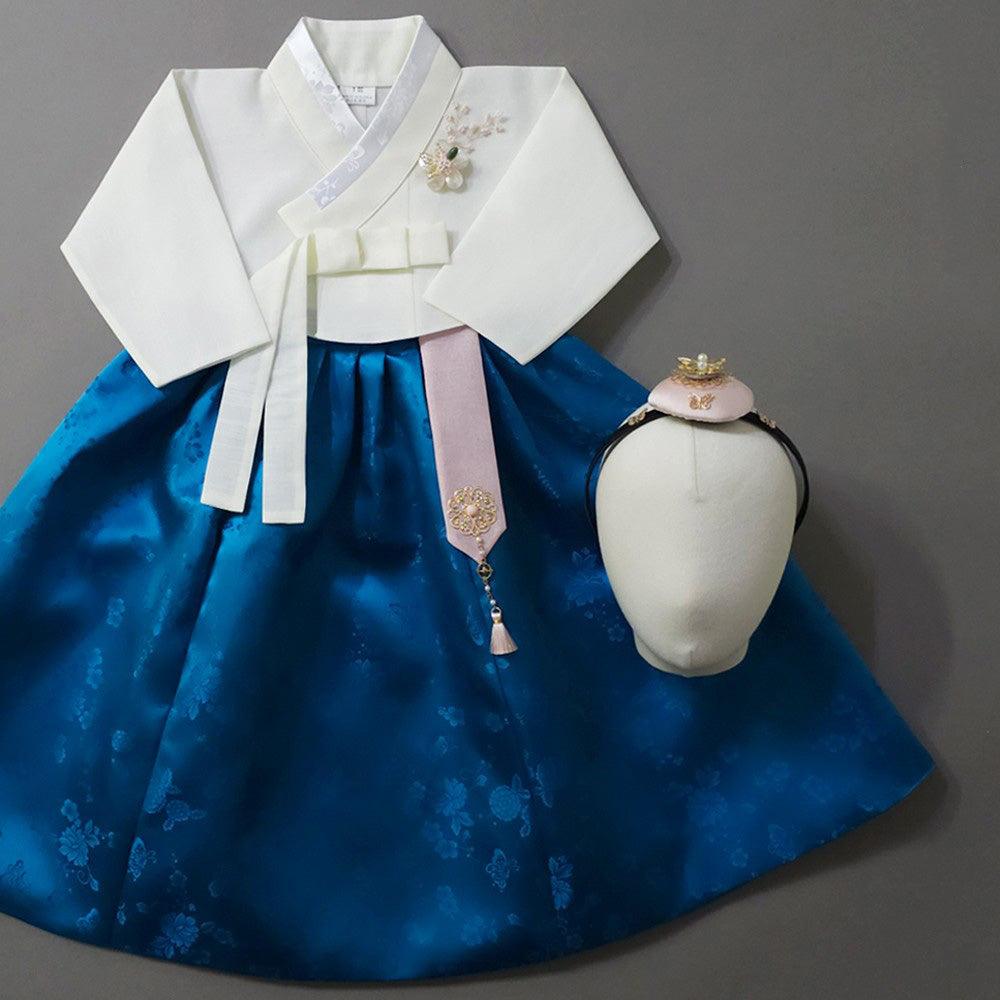 Heejin Blue Skirt Girl Hanbok (100D-15YR) - Native Korean