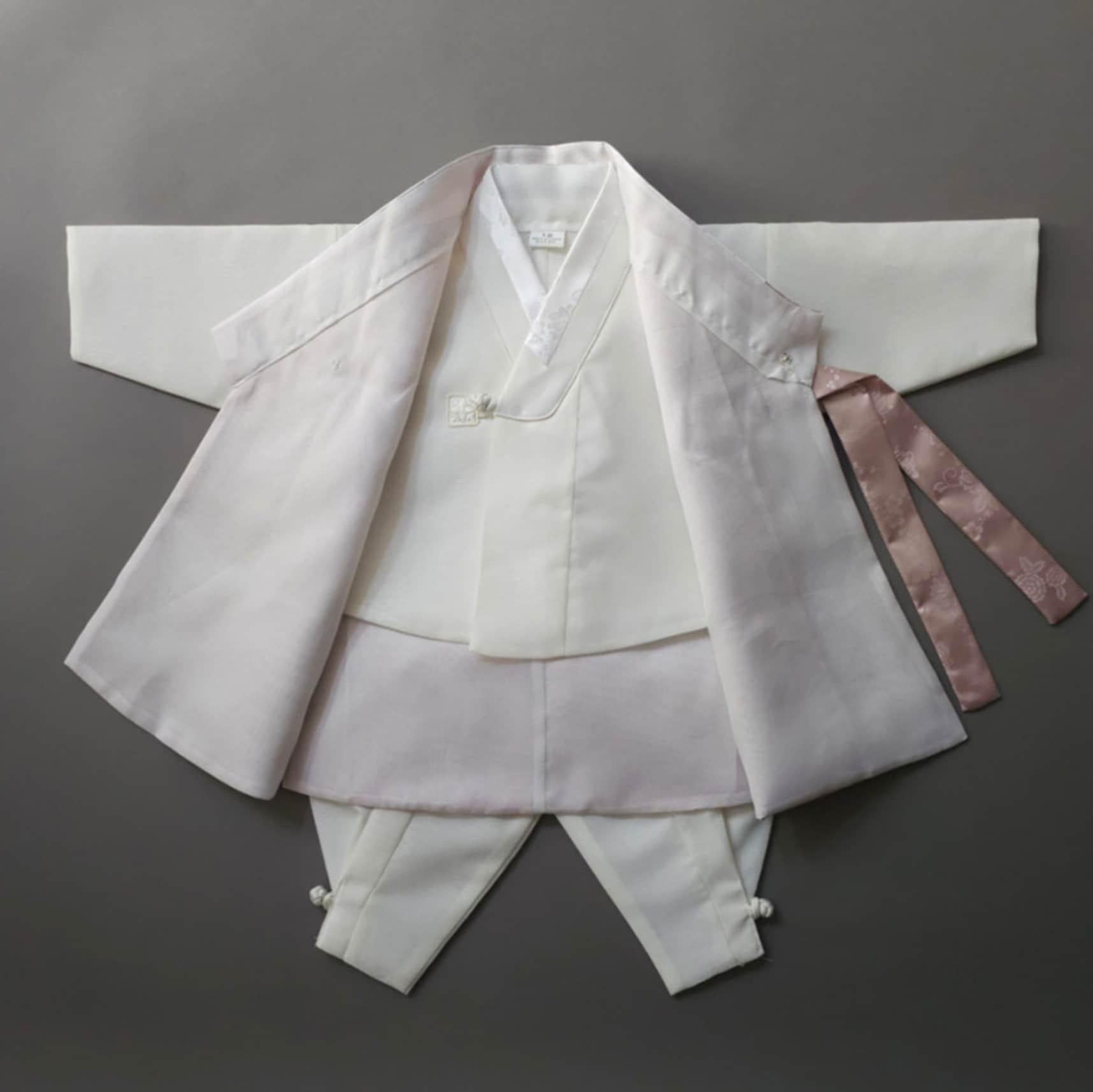 Hemin Pink Beige Boy Hanbok (100D-10YR) - Native Korean