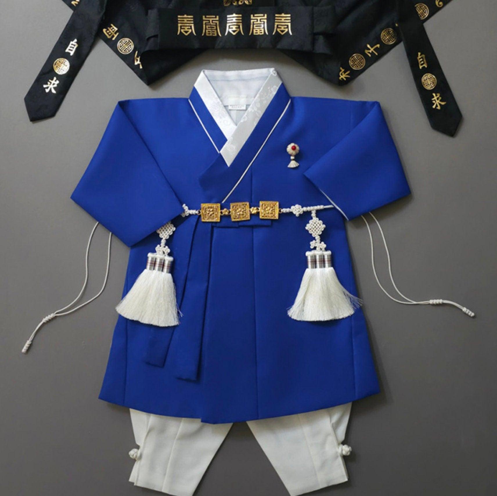 Hyomin Blue Boy Hanbok (100D-10YR) - Native Korean