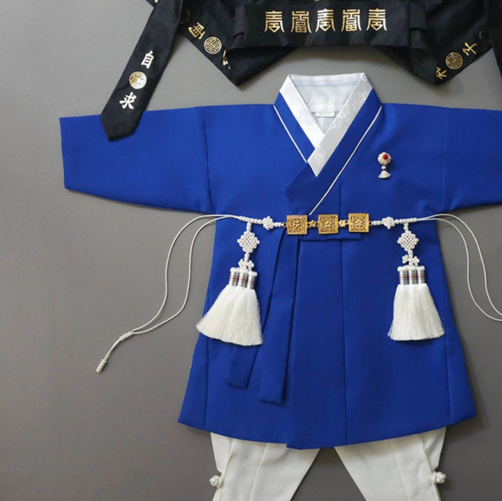 Hyomin Blue Boy Hanbok (100D-10YR) - Native Korean