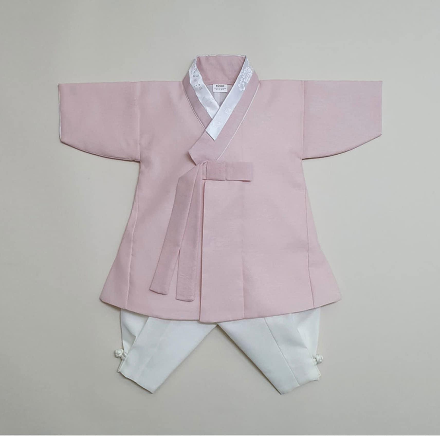 Hyomin Pink Ivory Boy Hanbok (100D-10YR) - Native Korean