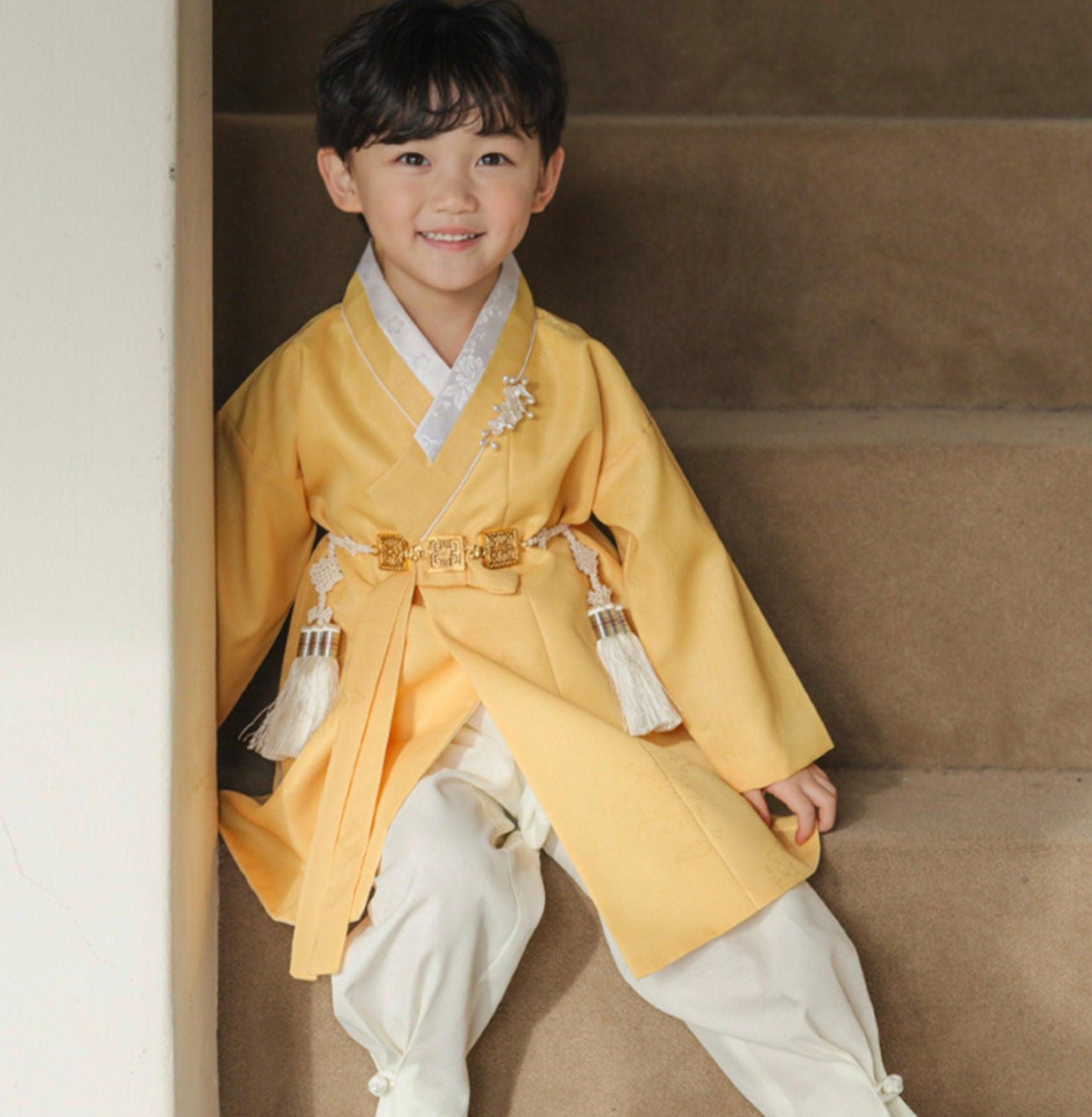 Hyomin Yellow Boy Hanbok (100D-10YR) - Native Korean