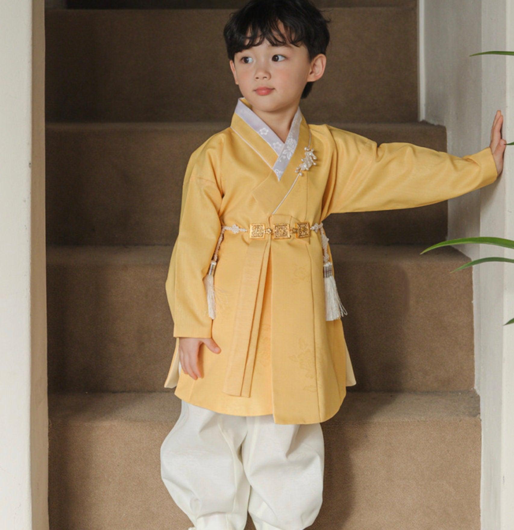 Hyomin Yellow Boy Hanbok (100D-10YR) - Native Korean