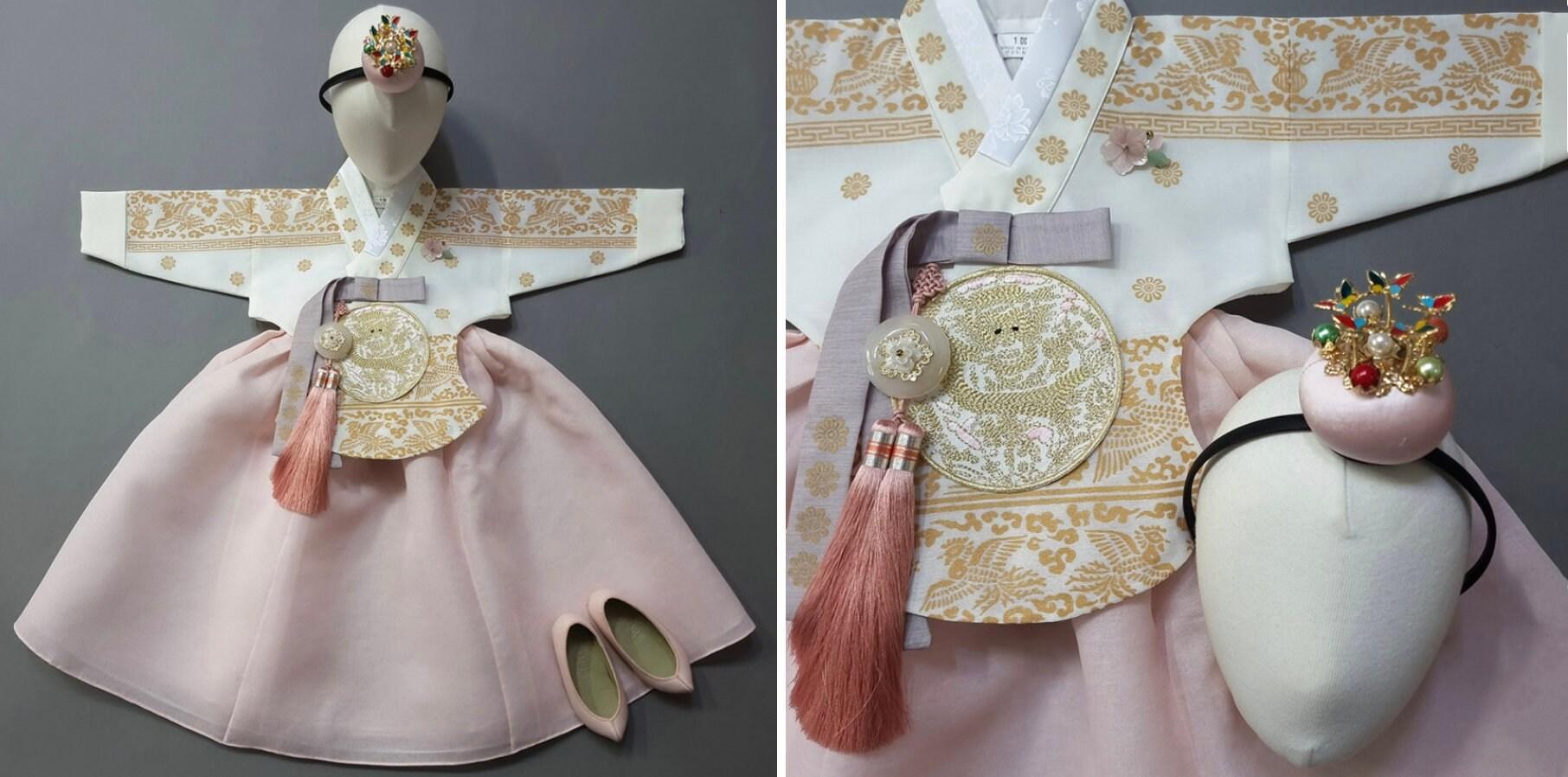 Hyunbi Ivory L.Pink Girl Hanbok (100D-15YR) - Native Korean