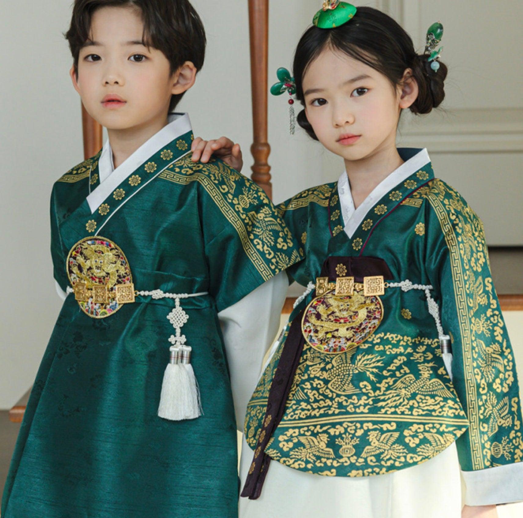 Hyungoon Green Boy Hanbok (100D-10YR) - Native Korean