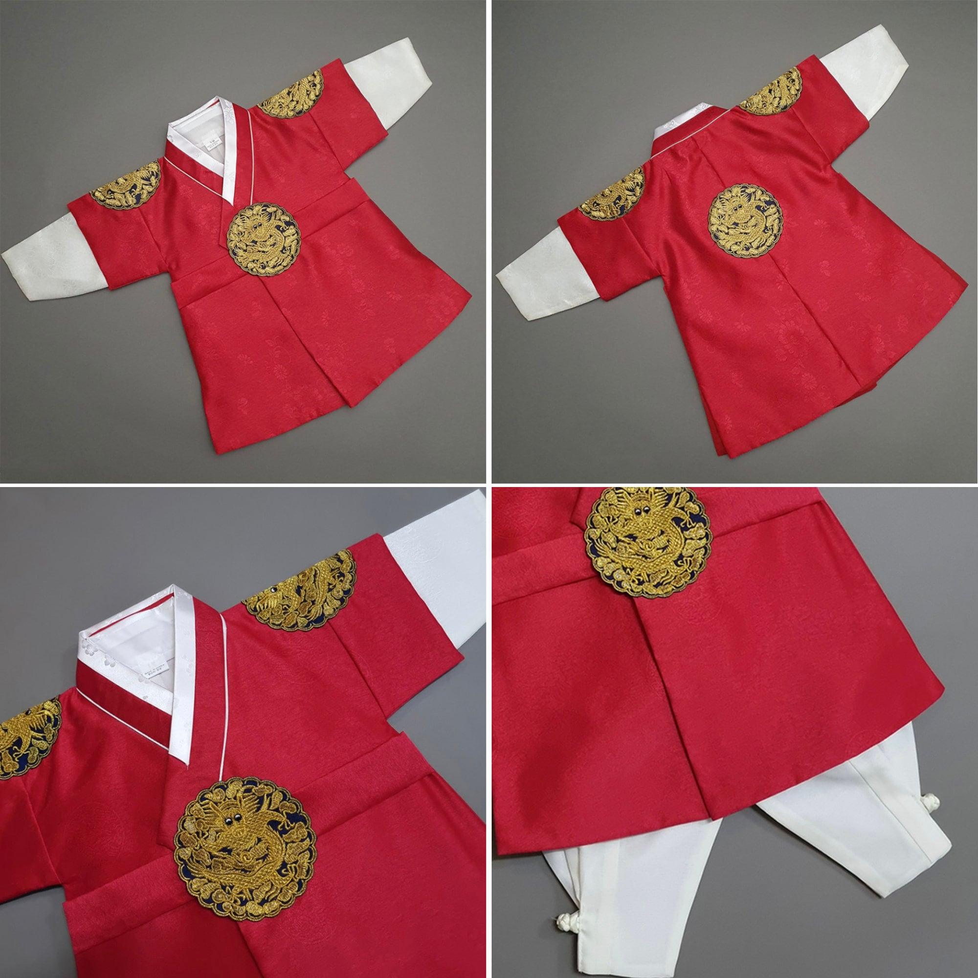 Hyungoon Red Gold Boy Hanbok (100D-10YR) - Native Korean