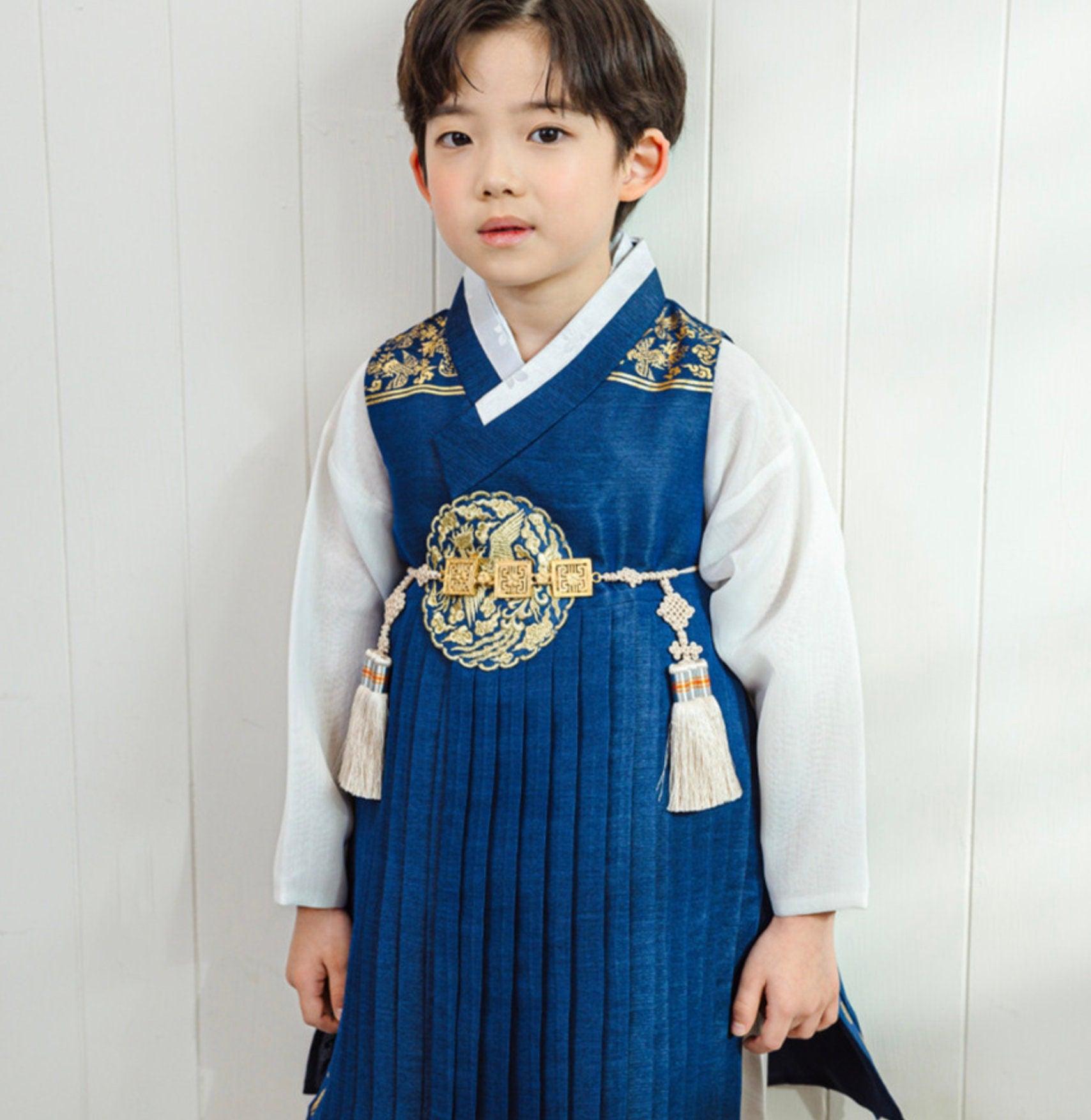 Hyungoon Vest Blue Boy Hanbok (1-9YR) - Native Korean