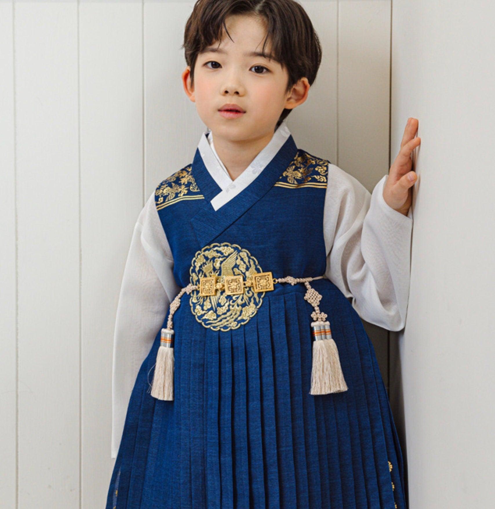 Hyungoon Vest Blue Boy Hanbok (1-9YR) - Native Korean