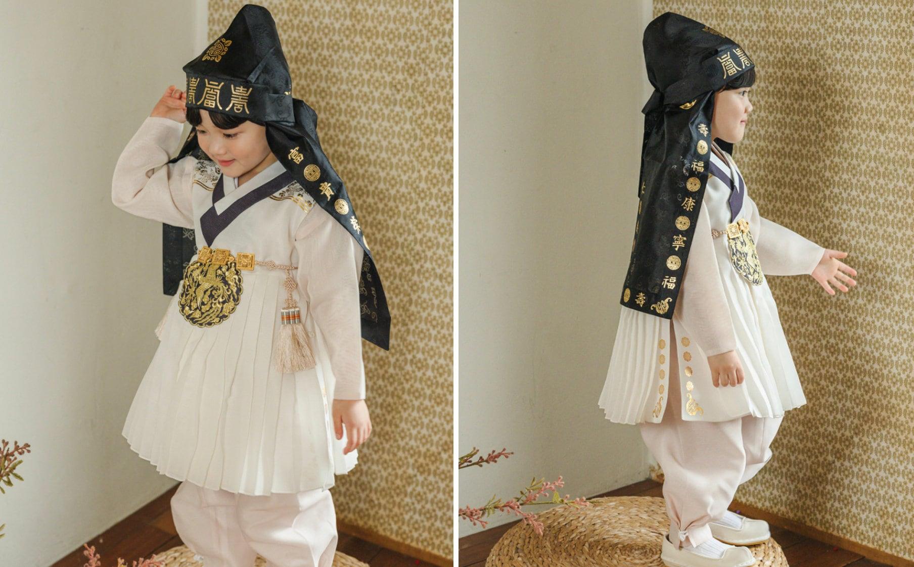 Hyungoon Vest Ivory Boy Hanbok (1-9YR) - Native Korean