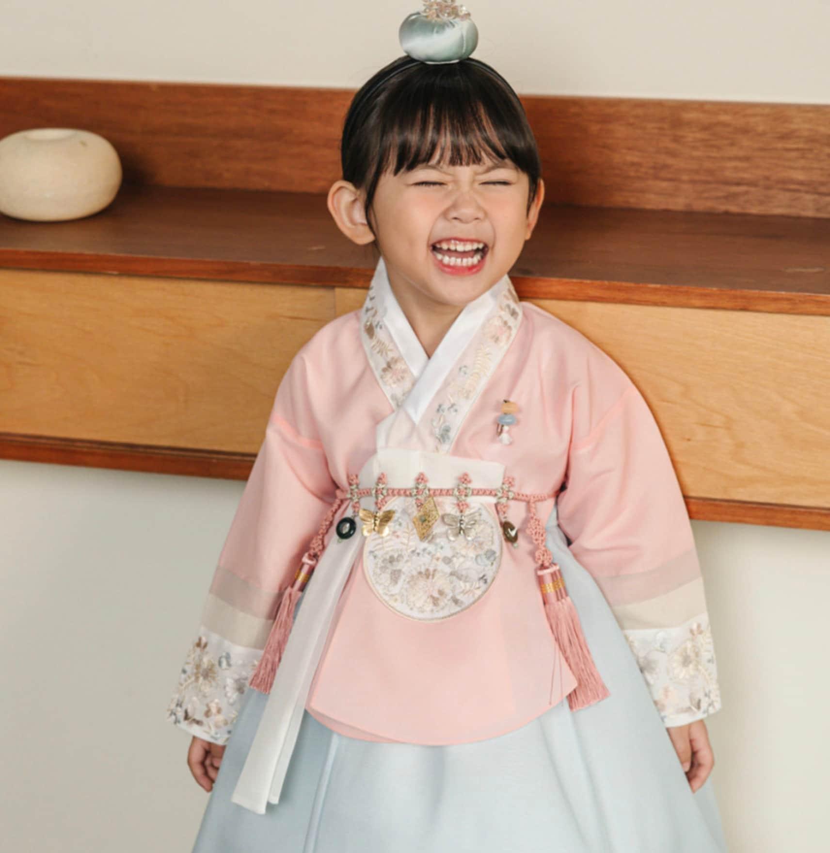 Hyunji Coral Dangui-Sky Girl Hanbok (100D-15YR) - Native Korean