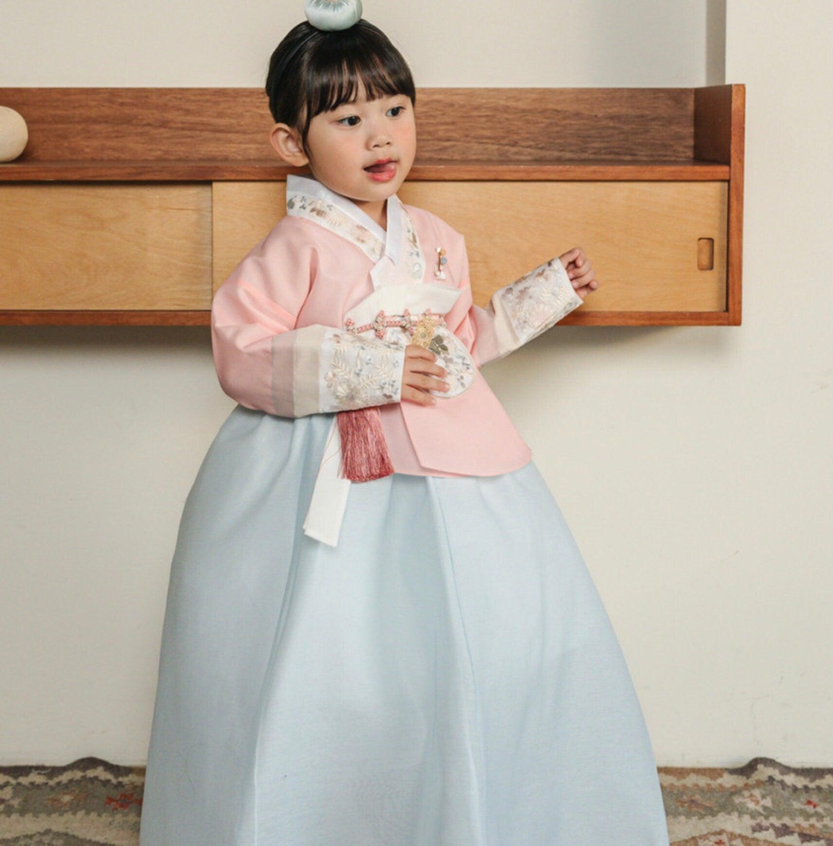 Hyunji Coral Dangui-Sky Girl Hanbok (100D-15YR) - Native Korean