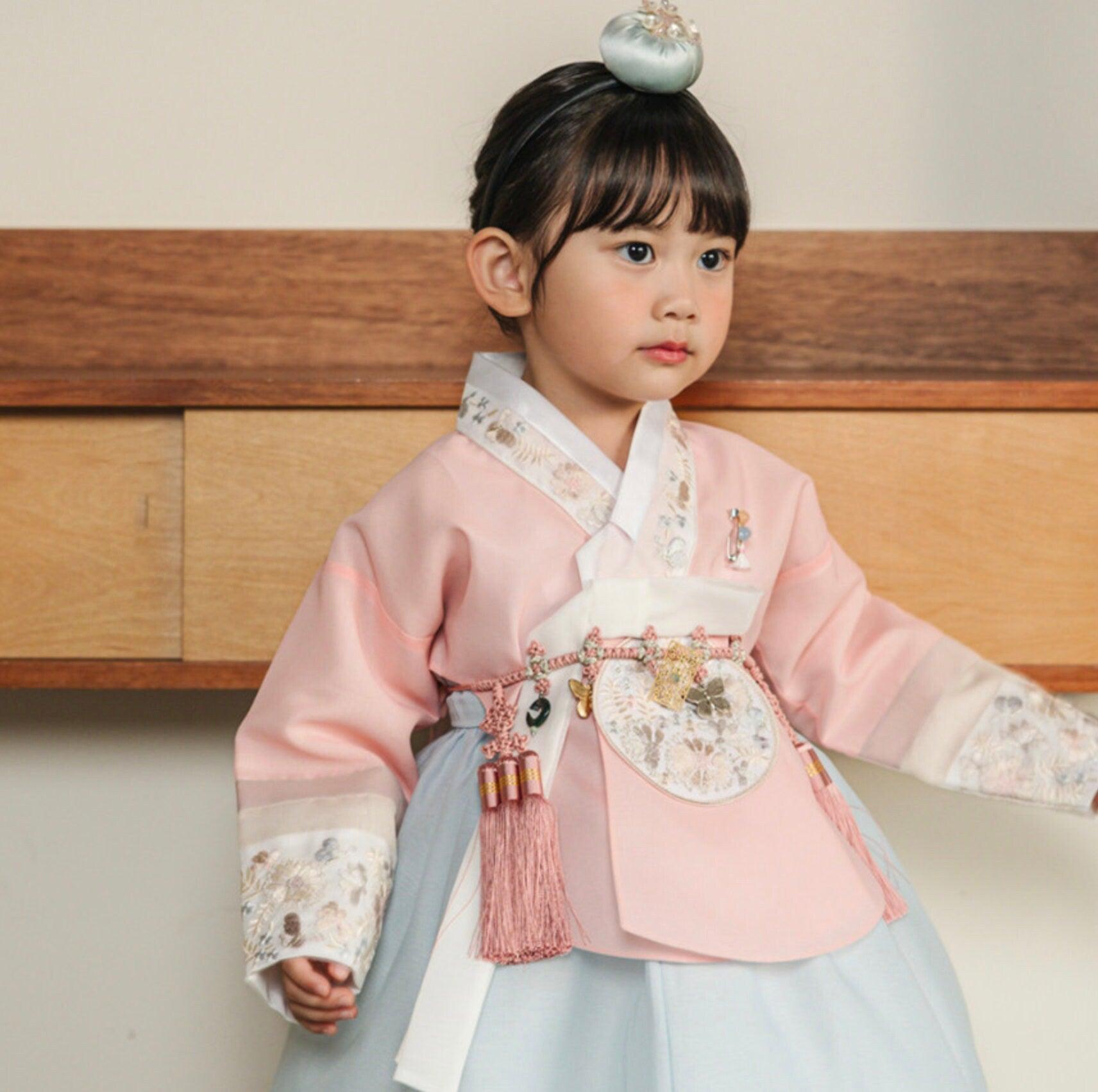 Hyunji Coral Dangui-Sky Girl Hanbok (100D-15YR) - Native Korean